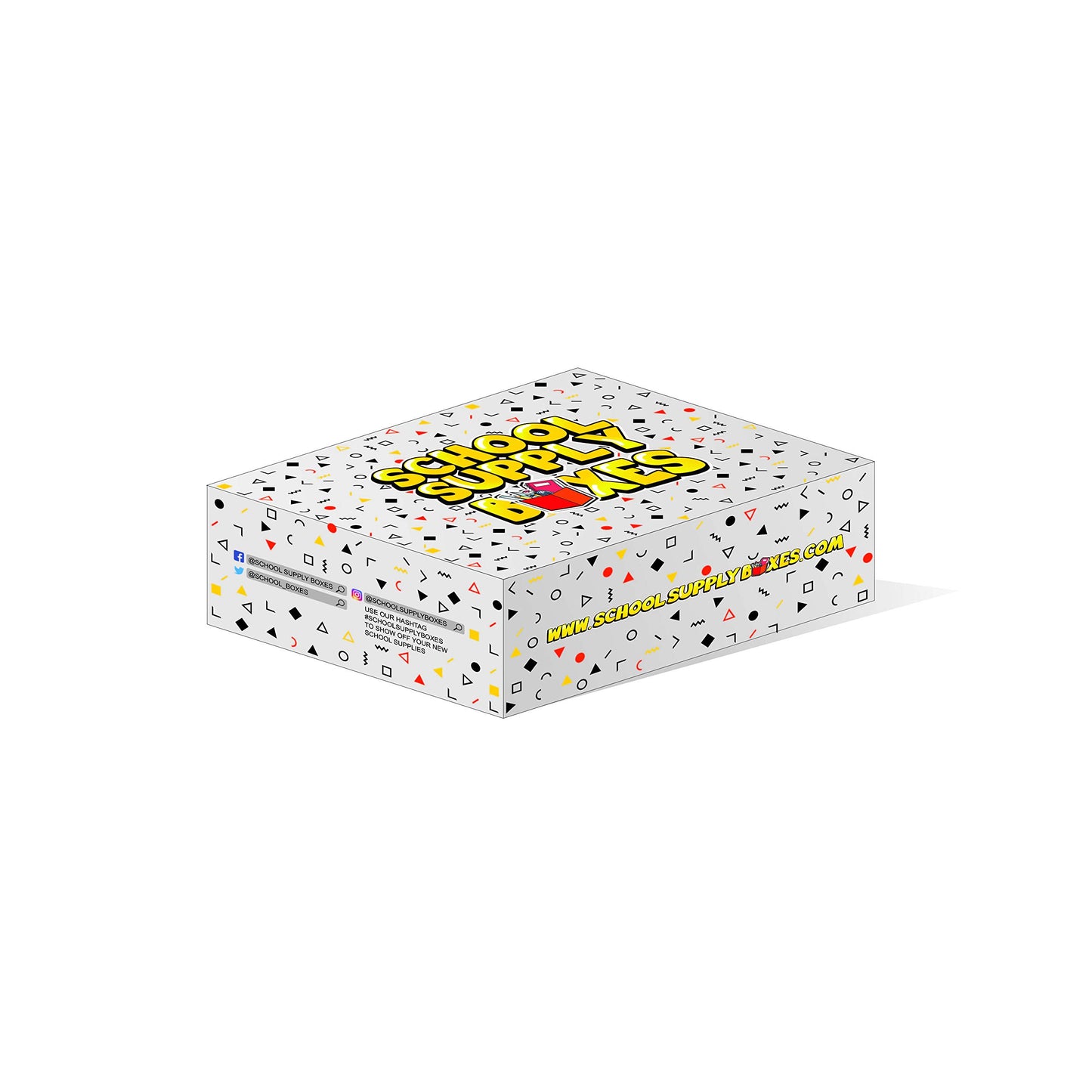 Back to School Supply Box Grades K-5 - School Supply Boxes - 32 Piece School Supplies Kit Includes Markers, Crayons, Pencils, Scissors, Folders, Glue Sticks, Notebook, and Composition Book