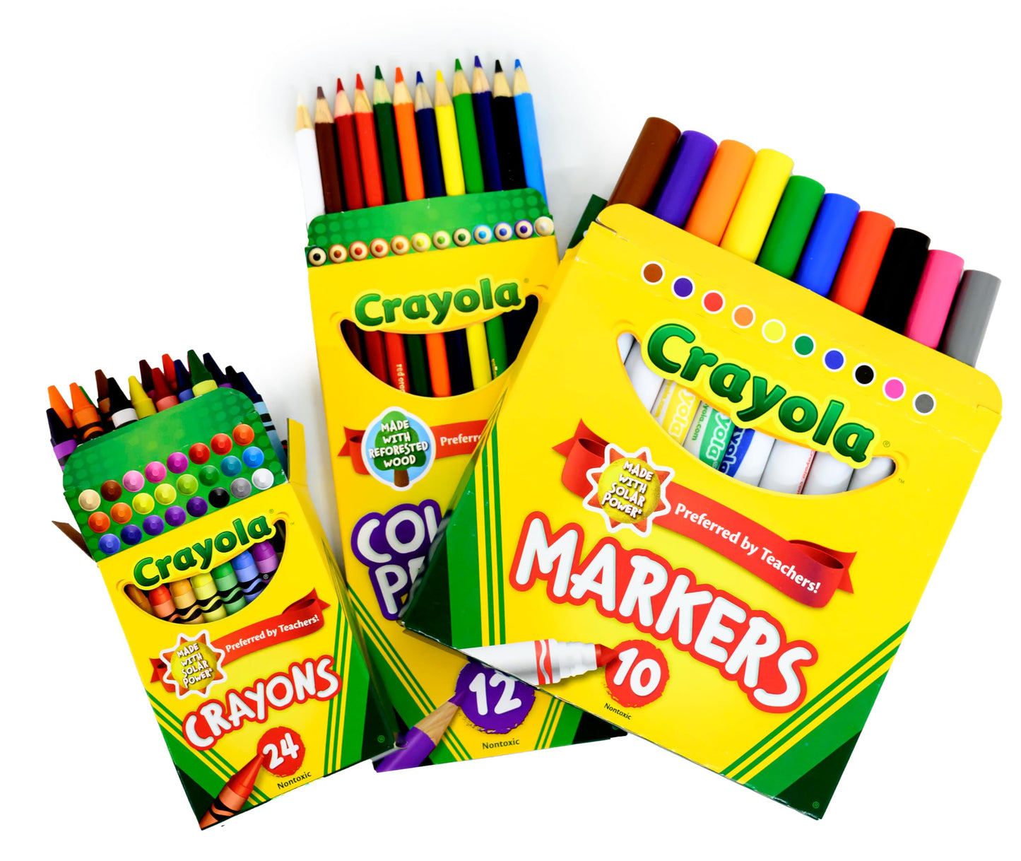 Back to School Supply Box Grades K-5 - School Supply Boxes - 32 Piece School Supplies Kit Includes Markers, Crayons, Pencils, Scissors, Folders, Glue Sticks, Notebook, and Composition Book